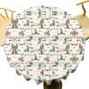 Kazynee Retro West Cowboy Round Tablecloth - 70" - Rustic Desert Wild West Cowboy Ride Horse Decorative Fabric Table Cover for Outdoor and Indoor Use view 2