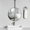 Liyadolaam HD Vanity Make-up Mirror Ceiling Hanging Mirror, with Ceiling-Mounted Boom Large Circle Decorative Mirror for Bedroom Bathroom Living Room Entryway Vanity- Round Metal Framed view 1