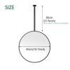 Liyadolaam HD Vanity Make-up Mirror Ceiling Hanging Mirror, with Ceiling-Mounted Boom Large Circle Decorative Mirror for Bedroom Bathroom Living Room Entryway Vanity- Round Metal Framed view 2