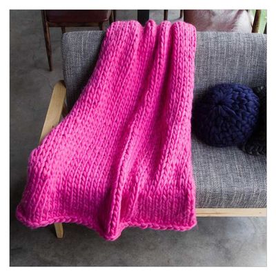 Blanket Queen Size 150x200cm Hand Chunky Knitted Blanket, Winter Soft Warm Throw Blanket Travel Pillows (Color : 9, Size : 80x80cm)