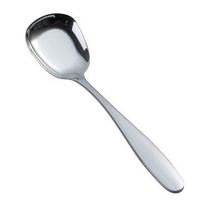 China Soup Spoons Flat-bottomed Spoon, Stainless Steel Spoon, Long Handle, Creative Household Adult Eating Spoon, Children's Small Spoon, Spoon Spoon, 10 pieces Versatile spoon (Size : Medium)