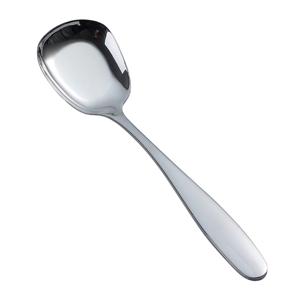 China Soup Spoons Flat-bottomed Spoon, Stainless Steel Spoon, Long Handle, Creative Household Adult Eating Spoon, Children's Small Spoon, Spoon Spoon, 10 pieces Versatile spoon (Size : Medium)