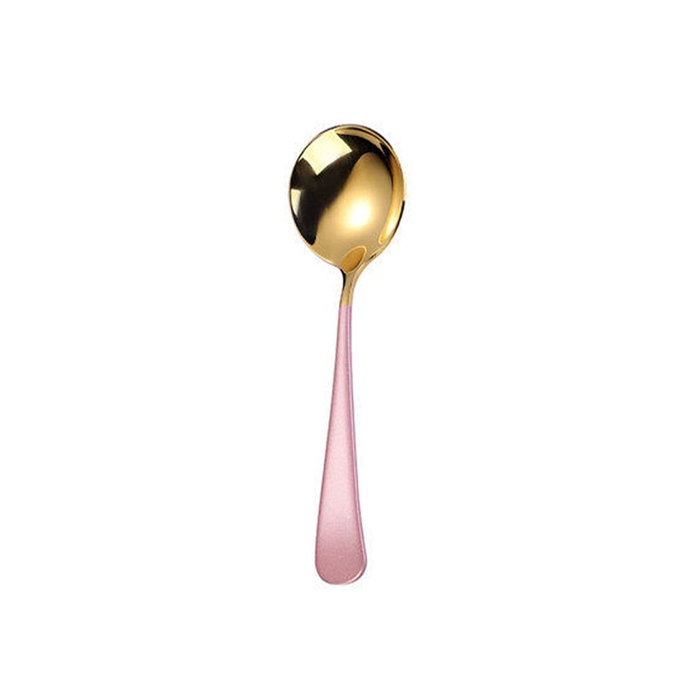 China Soup Spoons High-grade 304 Stainless Steel Spoons Creative Cute Household Spoons Children Eating and Drinking Soup Korean Net Red Small Spoons 2 Pieces Versatile spoon (Color : C)