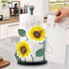 Sunflower Decor Paper Towel Holder, Metal Yellow Daisy with Bee Paper Towel Holders Stand Countertop for Kitchen Bathroom Decor, Cute Paper Rolls Organizer & Storage Sun Flower Accessories view 2
