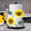 Sunflower Decor Paper Towel Holder, Metal Yellow Daisy with Bee Paper Towel Holders Stand Countertop for Kitchen Bathroom Decor, Cute Paper Rolls Organizer & Storage Sun Flower Accessories view 3