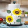 Sunflower Decor Paper Towel Holder, Metal Yellow Daisy with Bee Paper Towel Holders Stand Countertop for Kitchen Bathroom Decor, Cute Paper Rolls Organizer & Storage Sun Flower Accessories view 4