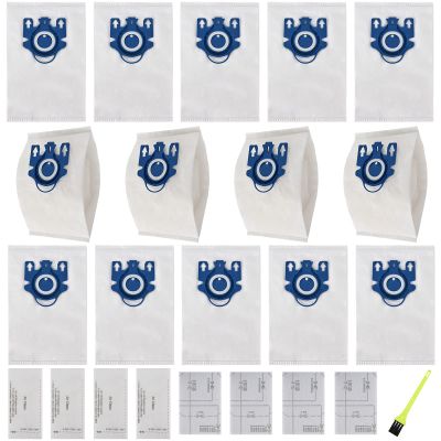 14 Packs 3D Airclean GN Vacuum Cleaner Bags Replacement for Miele Classic C1, Complete C1,Complete C2,Complete C3 S227 S240 S270 S400 S2 S5 S8 Series with 4 Motor Protection Filters,4 AirClean Filters