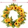 Artificial Flower Wreath Sunflowers Wreath Spring Garland Front Door Garland for Spring Summer Wedding Decorations view 3