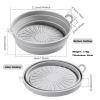 2 Pcs Foldable Air Fryer Silicone Pot, 8.5 Inch Air Fryer Silicone Liners, Reusable Air Fryer Oven Accessories Silicone Basket Bowl, Heat Resistant Easy Cleaning Round Liner Fit for 5 Qt or Bigger view 2