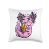 Boba Bubble Tea Anime Axolotl Cute Character Kawaii Throw Pillow view 1
