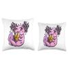 Boba Bubble Tea Anime Axolotl Cute Character Kawaii Throw Pillow view 3