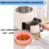 2 Pcs Foldable Air Fryer Silicone Pot, 8.5 Inch Liners, Reusable Oven Accessories Basket Bowl, Heat Resistant Easy Cleaning Round Liner Fit for 5 Qt or Bigger, Pink & Blue view 3