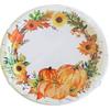 Greenbrier International Pumpkin Harvest Paper Plates, Cream, Brown, Orange, Brown, Green, Pattern view 1