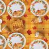 Greenbrier International Pumpkin Harvest Paper Plates, Cream, Brown, Orange, Brown, Green, Pattern view 2