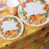 Greenbrier International Pumpkin Harvest Paper Plates, Cream, Brown, Orange, Brown, Green, Pattern view 4