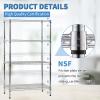 4 Tier Metal Storage Shelves 36" L x 14" W x 54"H Adjustable Wire Shelving Unit 1000LBS Metal Shelves Garage Storage Pantry Shelves Storage Rack Wire Rack Shelf Steel Shelves for Storage, Chrome view 4
