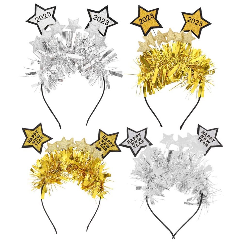 Beaupretty 4pcs Year Headbands Compact Decorative Hair Accessories for Parties Fun Celebrations Vibrant Colors Unique Designs for Adults and Boys and Girls