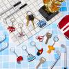 Taiyin 36 Pcs Hockey Keychain Bulk Party Favors Sports Ball Key Chains Sport Party Supplies Funny Keyring Gifts for Birthday Player Team, 9 Design view 4