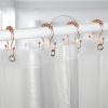 Goowin Shower Curtain Hooks, 12 Pcs Shower Curtain Rings, Stainless Steel Shower Curtain Hangers, Double Hook Shower Curtain Hooks, Smooth Sliding Anti-Drop Shower Rings for Curtain (Rose Gold) view 3