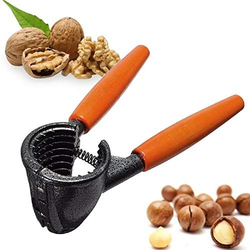 TOMYEUS Pecan Nut Cracker Wooden Walnut Clip 1Pc Portable Nutcracker Peeler Cracked Almond Walnut Pecan Hazelnut Nut Kitchen Nut Peeler Clip Walnut Plier Opener Tool