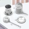 2 Pack Reinmoson Tea Strainers for Loose Tea, Extra Fine Mesh Tea Infuser, 304 Stainless Steel & Updated Slim Threaded Lid, Loose Leaf Tea Steeper for Black Tea, Rooibos, etc view 2
