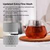 2 Pack Reinmoson Tea Strainers for Loose Tea, Extra Fine Mesh Tea Infuser, 304 Stainless Steel & Updated Slim Threaded Lid, Loose Leaf Tea Steeper for Black Tea, Rooibos, etc view 3