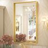 Keonjinn Gold Bathroom Mirror 24 x 36 Inch, Brushed Gold Wall Mirror, Metal Framed Rectangular Mirrors for Bathroom, Rectangle Vanity Mirrors with Aluminum Alloy Frame(Horizontal/Vertical) view 1