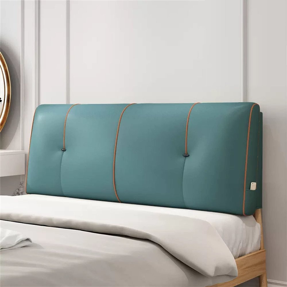 Upholstered Reading Backrest Pillow Support for Sitting in Bed Adult Headboard Cushion Wedge Lumbar Pad Bed Backrest Removable Cover for Day Bed Bunk Bed Bench,A,with headboard 63"/160cm