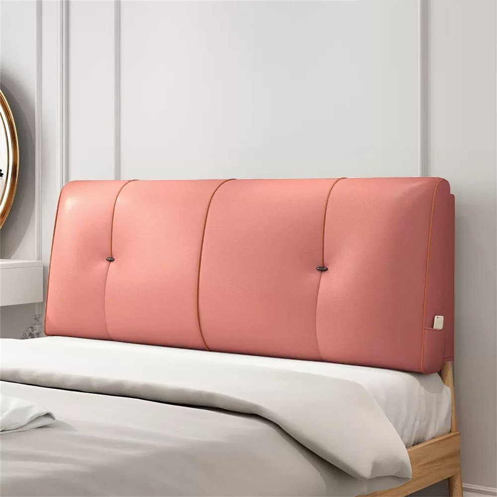 Queen Size Headboard Cushion Wall Pillow Large Bolster Rest Reading Pillow Wedge Lumbar Pad Bed Backrest Removable Cover for Day Bed Bunk Bed Bench,B,with headboard 35.4"/90cm