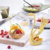 Coffee Dessert Spoon Set, Swan Base Holder Spoon Organizer with 6pcs Spoons for Coffee Fruit Dessert Stirring Mixing Sugar Stir Ice Cream Cake Teaspoon (Gold) view 2