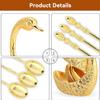 Coffee Dessert Spoon Set, Swan Base Holder Spoon Organizer with 6pcs Spoons for Coffee Fruit Dessert Stirring Mixing Sugar Stir Ice Cream Cake Teaspoon (Gold) view 3