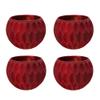 A&B Home Glass Tealight Candle Holder - Round Bowl Votive Candle Holder with Embossed Pattern, Home Decor for Wedding Party Centerpieces, Set of 4, Red view 1