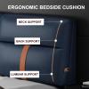 Headboard Backrest Large Wall Pillow Wedge Pillow for Headboard Bed Rest Lumbar Support Pad King Size Bolster Removable Cover for Dorm Bench Daybed,A,No headboard 78.7"/200cm view 3