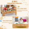 GLACER Train Table, 100 Piece Wooden Activity Table w/Large Storage Drawer view 2
