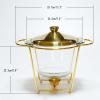 JYHCD Glass Chafing Dish Buffet Set, with Stainless Steel Lid and Holder, Round Food Warming Tray, for Buffet, Wedding, Parties, Banquet, Catering Events,Silver,4L view 3
