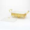 JYHCD Chafing Dish Buffet Set, White Ripple Ceramics Chafer, Rectangle Chafer and Buffet Warmer Set for Buffet Weddings, Parties, Banquets, Christmas, Catering Events,2.5L view 4