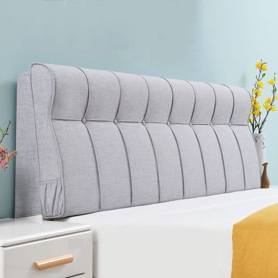 Linen Headboard Cushion Large Bolster Rest Reading Pillow Wedge Headboard Backrest Lumbar Pad Removable Headboard Cover for Day Bed Bunk Bed Bench,A,with headboard King 70.8"