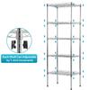 5 Wire Shelving Unit Adjustable Storage Shelf Metal Storage Rack with Leveling Feet for Closet Laundry Pantry Kitchen Garage 750 LBS Capacity 16.7" L11.8" W47.6" H, Chrome view 4