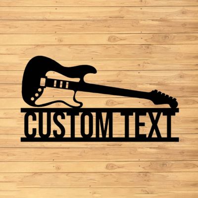 Custom Guitar Metal Wall Sign - Personalized Guitar Metal Wall Art - Guitar Metal Wall Decor - Guitar Name Sign - Metal Home Decor - Housewarming Gifts