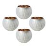 A&B Home Glass Candle Holder - Round Tealight Candle Holder with Embossed Pattern, Decorative Votive Candle Holder, Bedroom Living Room Coffee Table Entryway Table Accent Piece, Set of 4, White view 1