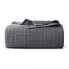 100% Cotton Waffle Blanket (Dark Grey - King Size - 104 * 90''), Pre-Washed and Anti-Shrinkage Soft Lightweight Bed & Couch Blanket, 380 GSM Waffle Weave Throw Blanket for All Seasons view 1