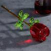 DECRZPB Crystal Ornament Red Rose Artificial Glass Figurine Handmade Christmas Birthday Wedding Gift Living Dining Table Home Decor view 1
