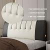 High Resilience Sponge Filled Upholstered Headboard Cushion Wedge Bolster Bed Backrest Positioning Support Reading Pillow with Removable Headboard Cover,A,with headboard 35.4"/90cm view 3