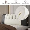 High Resilience Sponge Filled Upholstered Headboard Cushion Wedge Bolster Bed Backrest Positioning Support Reading Pillow with Removable Headboard Cover,A,with headboard 35.4"/90cm view 4
