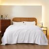 100% Cotton Waffle Blanket (White - Queen Size - 90 * 90''), Pre-Washed and Anti-Shrinkage Soft Lightweight Bed & Couch Blanket, 380 GSM Waffle Weave Throw Blanket for All Seasons view 2