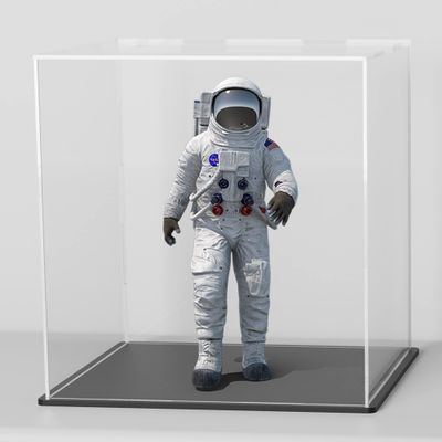 HEMYLU Acrylic Display Case, Super Clear Displaying Box with Matt Base and Lid for Toys, Figures, Collectibles (9x9x9 inch)