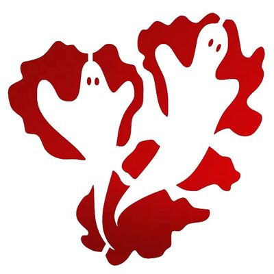 2 Ghosts Goblin Stencil Halloween Pumpkin Carving 8" x 10" Reusable Plastic Sheet S768