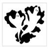 2 Ghosts Goblin Stencil Halloween Pumpkin Carving 8" x 10" Reusable Plastic Sheet S768 view 2