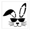 COOL EASTER BUNNY Stencil Rabbit Wearing Glasses 8" x 10" Holiday Reusable Plastic Sheet S852 view 2