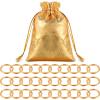 Chalyna 31 Pcs Gold Power Rings Metal Game Figure Display Dream Catcher Rings with Gold Drawstring Organza Bags(1.2 x 1 Inch) view 1